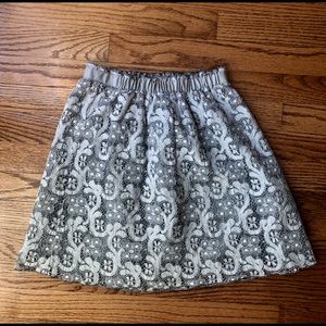J. Crew Gray Lace Skirt